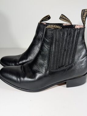 Herencia Black Leather Chelsea Boots 28 1/2